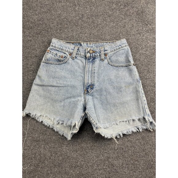 Vintage Levi's Denim Shorts Womens 5 Light Wash High Rise Cutoff 90s 37550-0291 - Picture 1 of 9